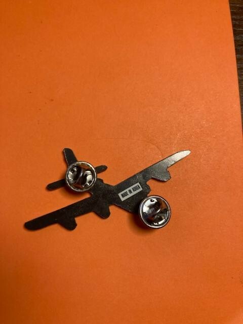 WW2 Bomber Plane Lapel Pin 2 3/4 Inches