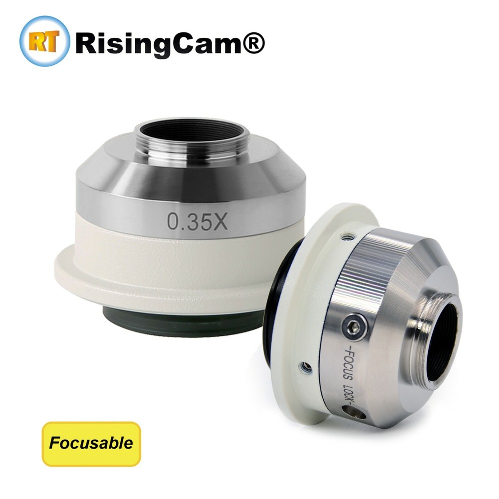 Focusable 0.35x microscope C mount adapter for Nikon trinocular microscope