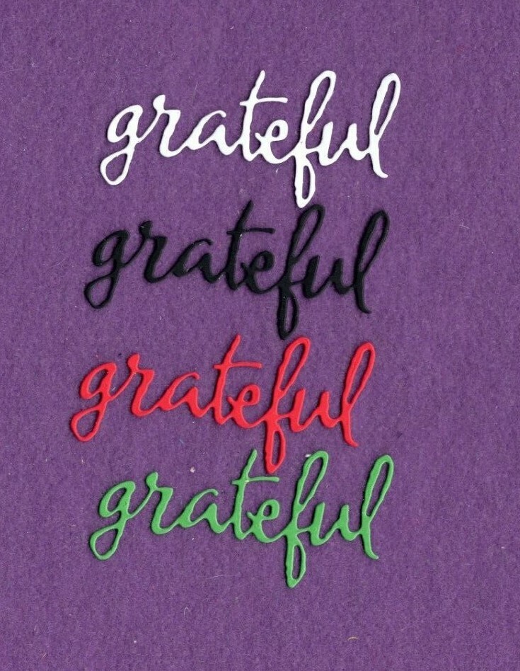GRATEFUL # 3 die cuts scrapbook cards