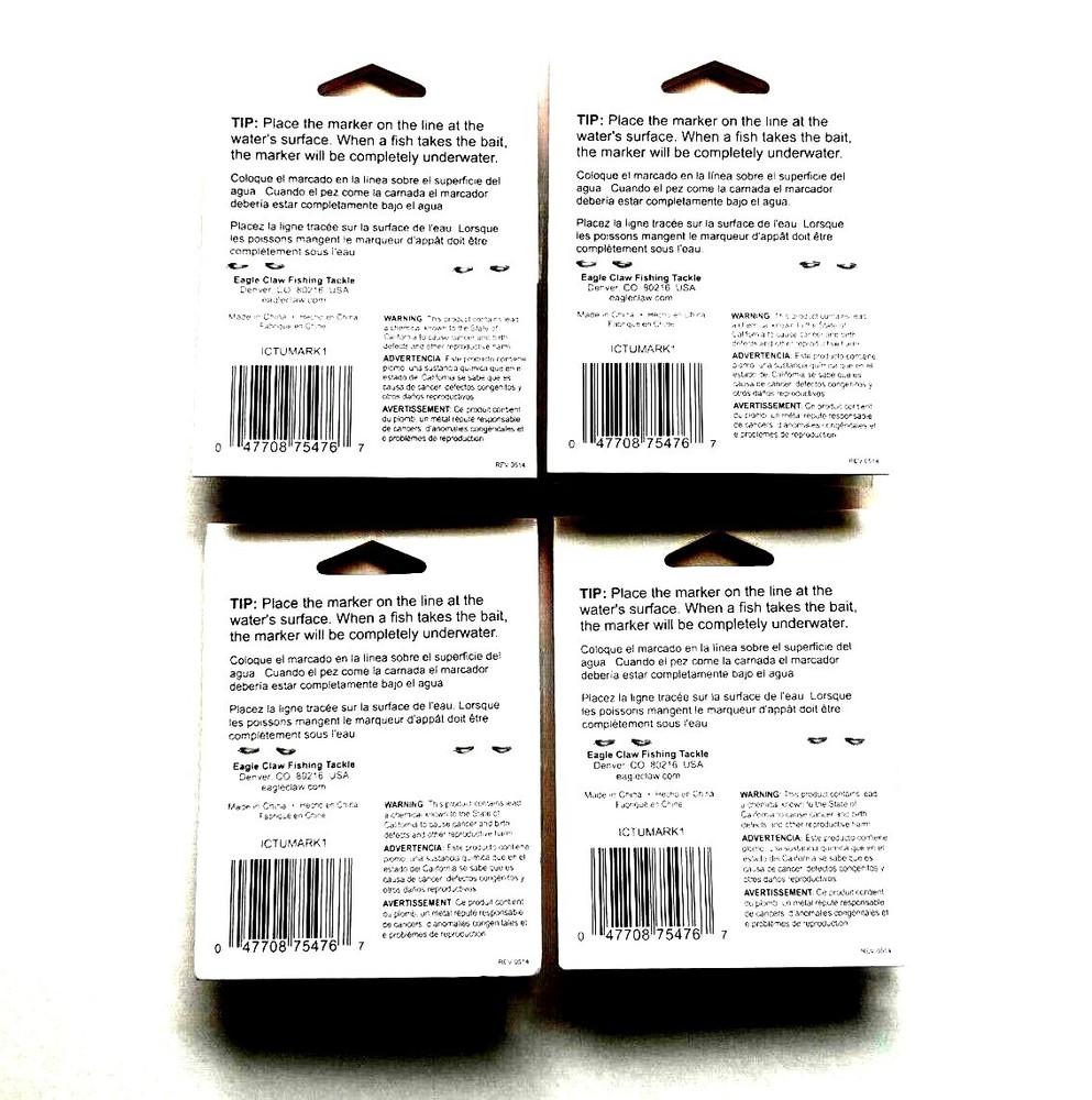 4 PACKS Eagle Claw Tip-Up Line Markers 6-Count Package #ICTUMARK1