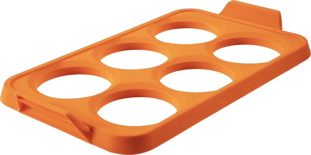 Orange Silicone 6 Section Egg Ring Tray