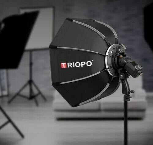 TRIOPO 65cm Octagon Softbox Handheld Foldable Softbox for Speedlite Flash Light