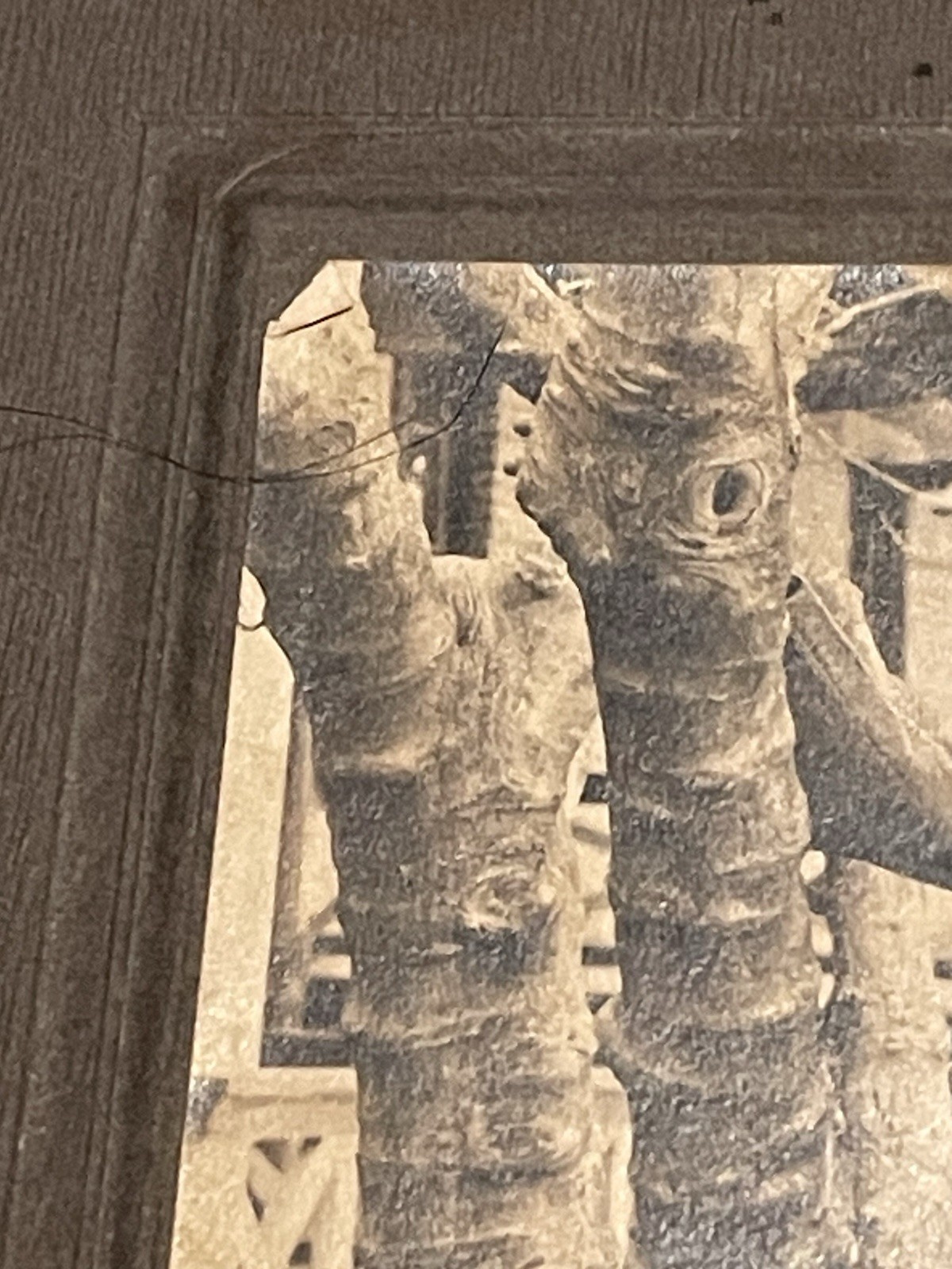 WW1 Photograph Young Military Soldier In Uniform With Medal & Hat - Sepia Color