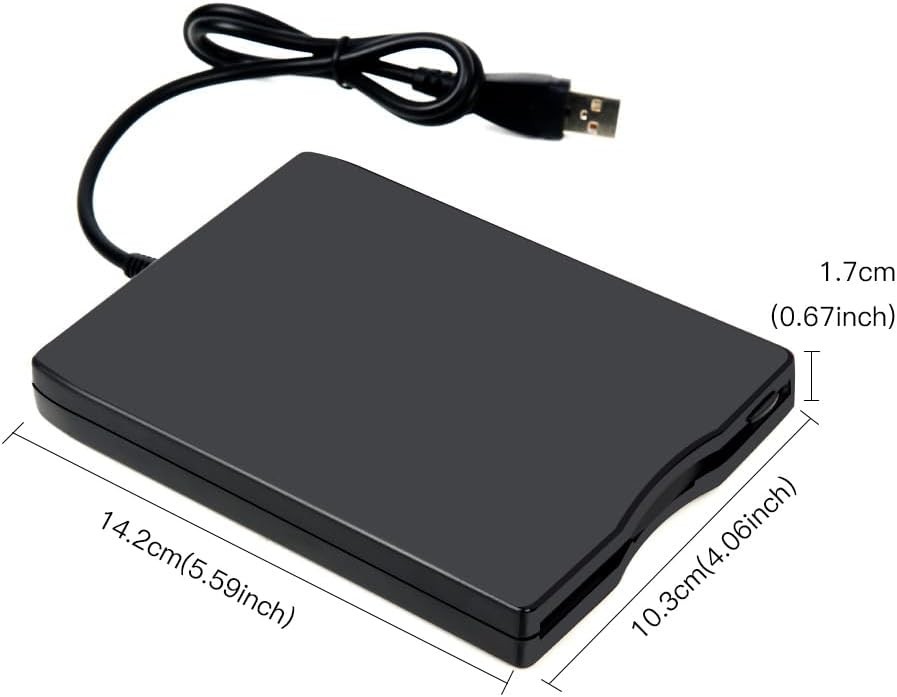 External USB Floppy Disk Reader - Black - Portable