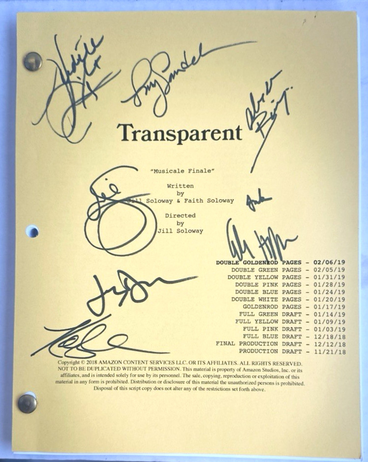 Transparent Finale Press Kit Signed Script + DVD + Playbill + Sheet Music