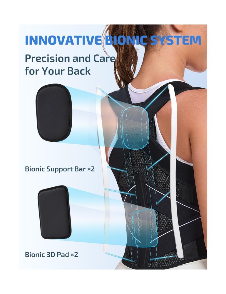 Posture Corrector for Women and Men with Bionic System, Precise Full Back Sup...