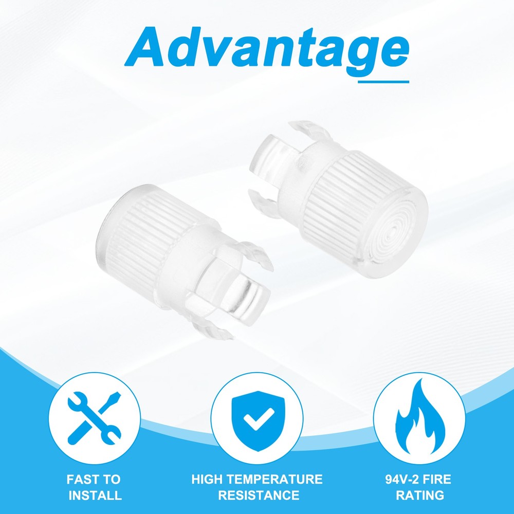 30Pcs 5mm LED Lamp Socket Light Emitting Diode Holder Cap, Clear