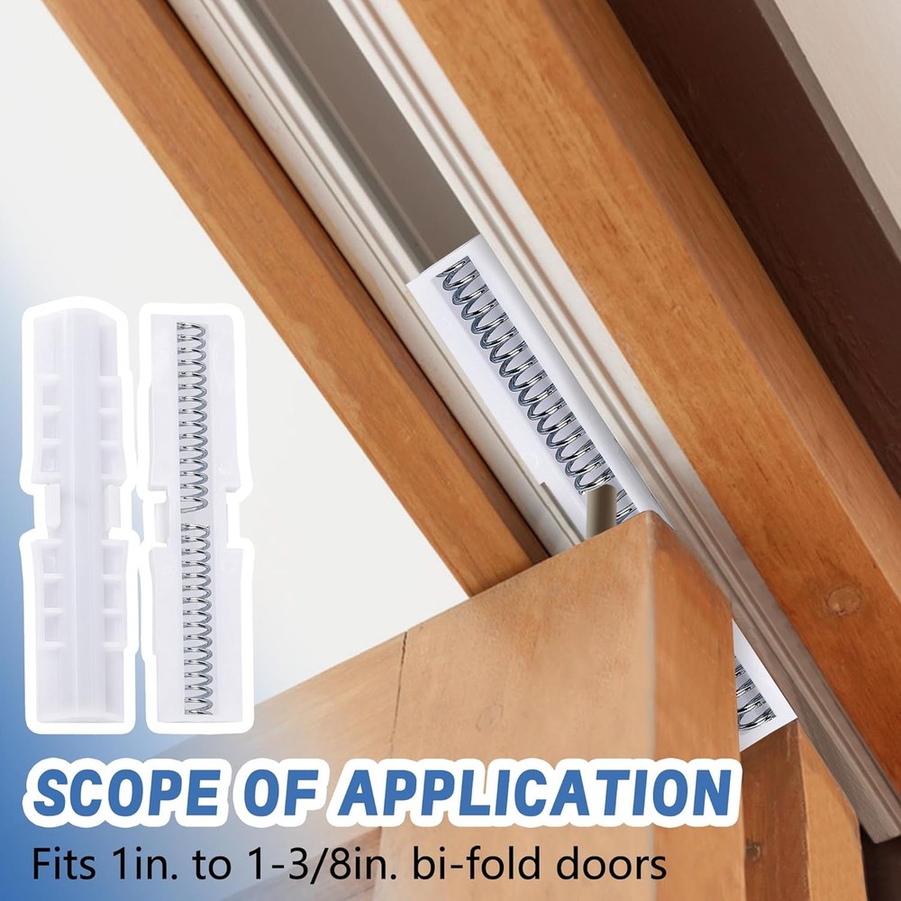 2 Pcs Bi-Fold Door Slide Guide,ABS Bifold Spring Rail,White 2