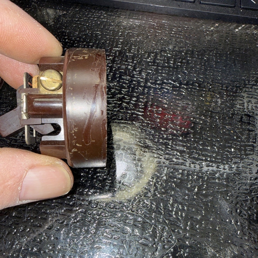 Vintage Round Surface mount Toggle Light Switch Bakelite early 1900s