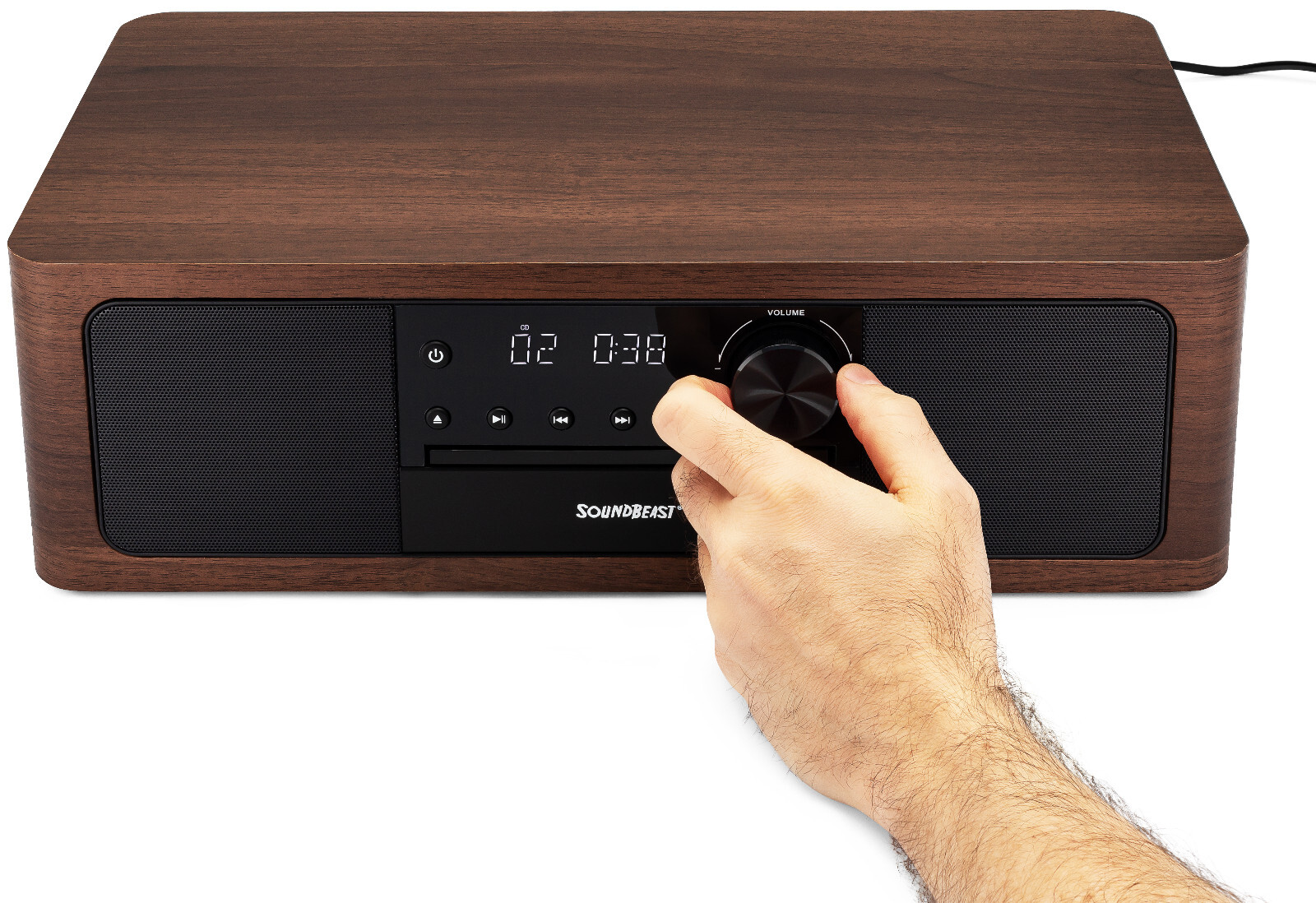 SoundBeast Stereo Shelf System CD Player, Bluetooth, FM Radio, USB Playback, Aux