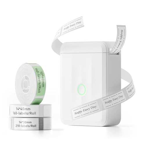 D110 Upgraded Version Mini Label Maker Machine with 3 Tapes, Portable