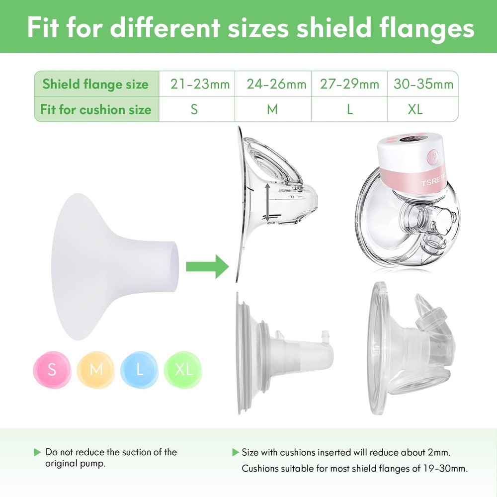 Breast Pump Cushion Inserts for Flange Sizes 2729mm | Silicone Accessory 2 pc