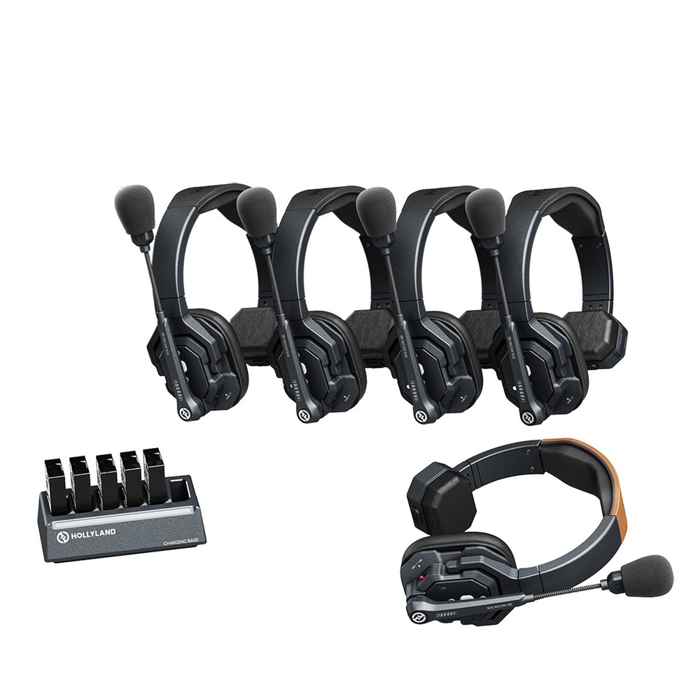 Hollyland Solidcom Global SE Full-Duplex ENC Wireless Intercom System with 5x Si