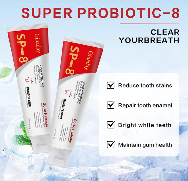 Whitening Toothpaste SP-8 Probiotic 2 Pack Stain Removal Deep Clean