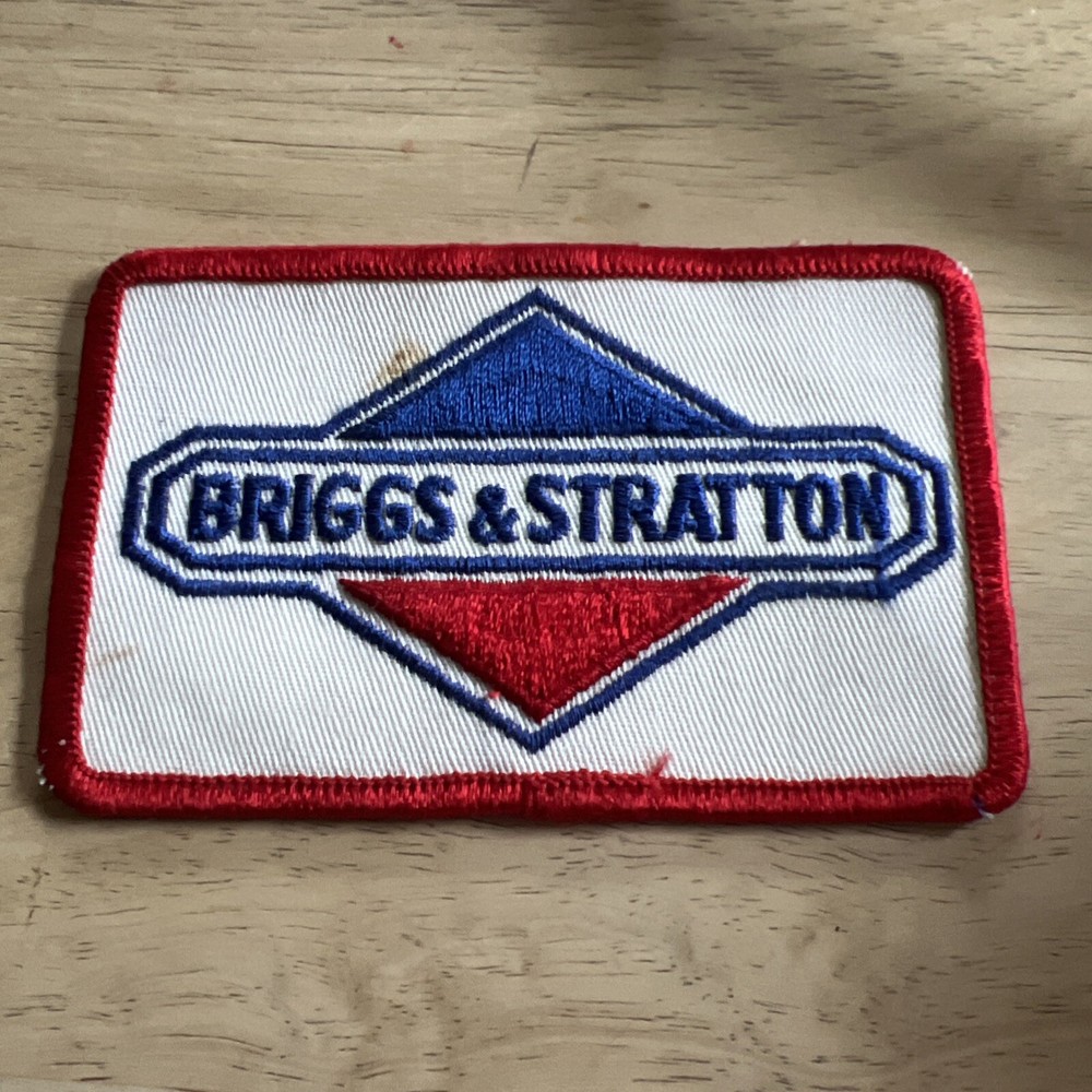 Briggs & Stratton Logo Patch Vintage Blue On Top Red On Bottom