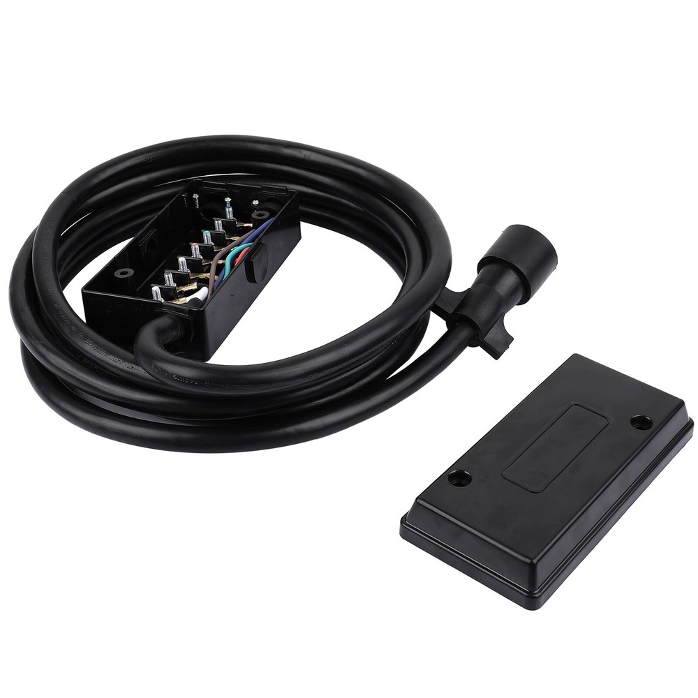 RV 7 Way Plug Inline Pre-Wired Trailer Cord Junction Box w/12 Foot Cable