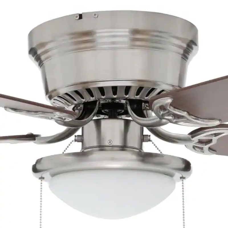 NEW Hugger 52 In. LED Indoor Brushed Nickel Ceiling Fan With Light Kit