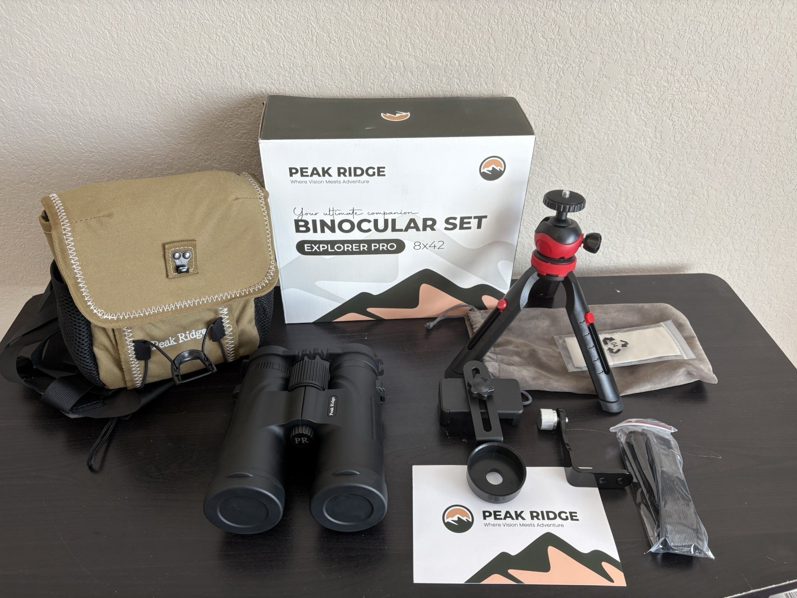 Binocular Set Peak Ridge Explorer Pro. 8x42. New In Box. Waterproof.