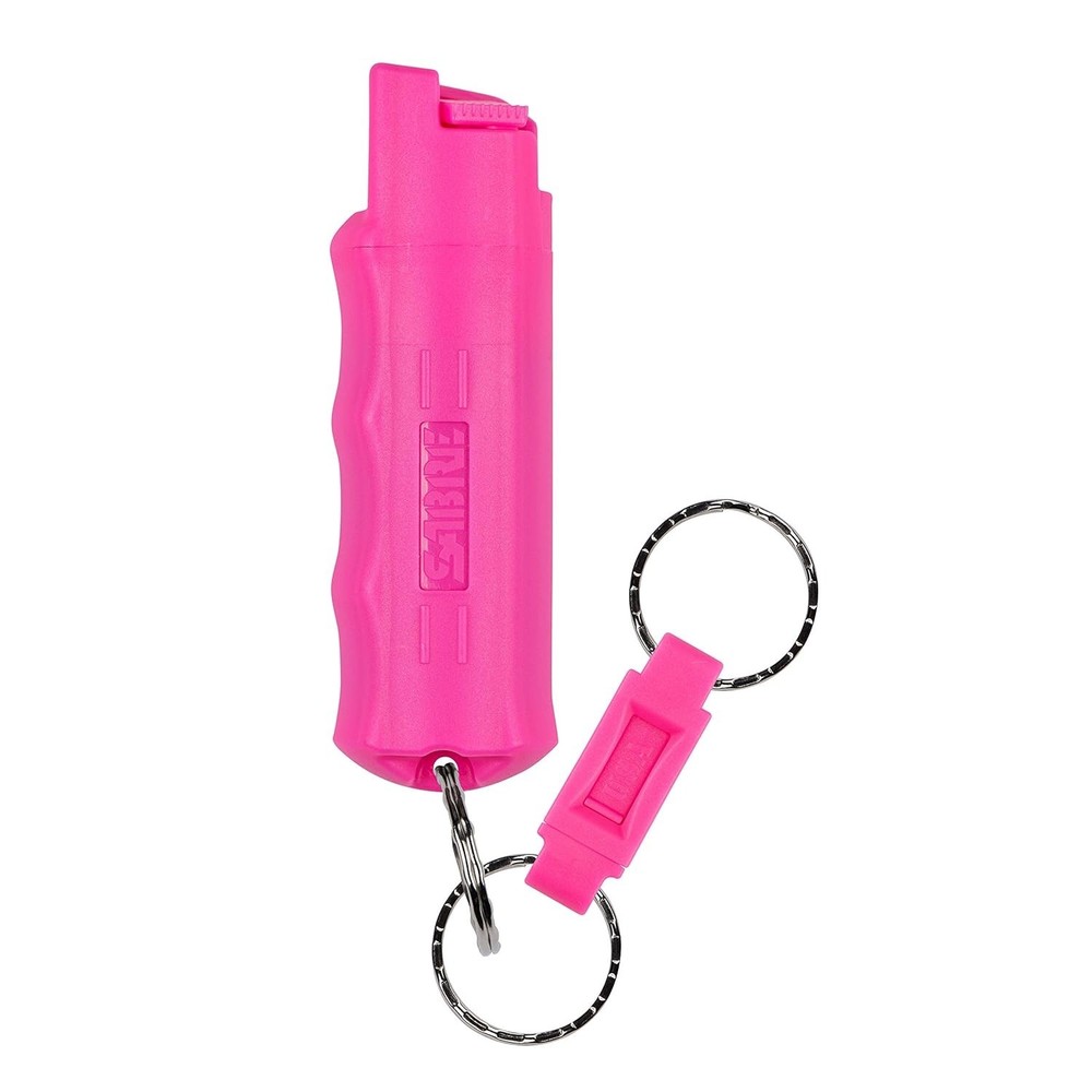 Sabre Pepper Spray with Quick Release Key Ring - Pink - UV Dye
