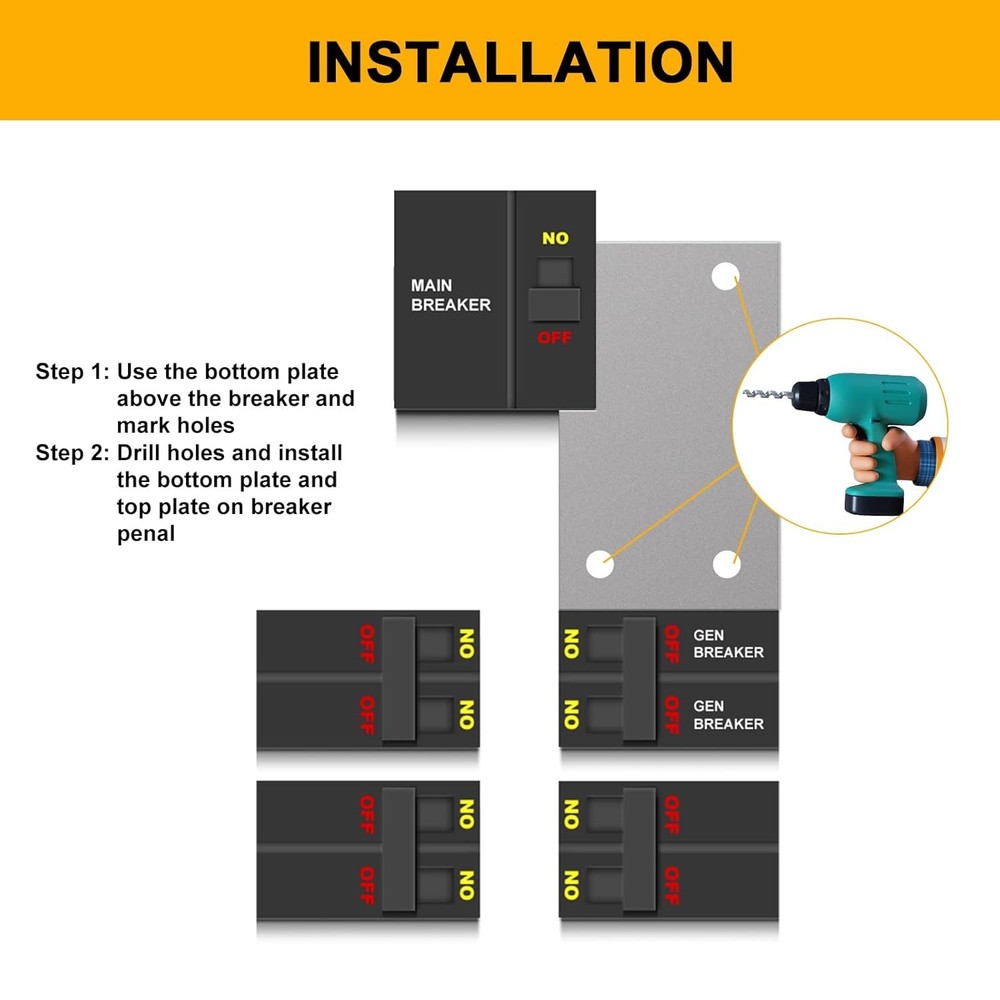 Generator Interlock Kit Compatible with Square D Vertical Main 150 or 200 amp Br