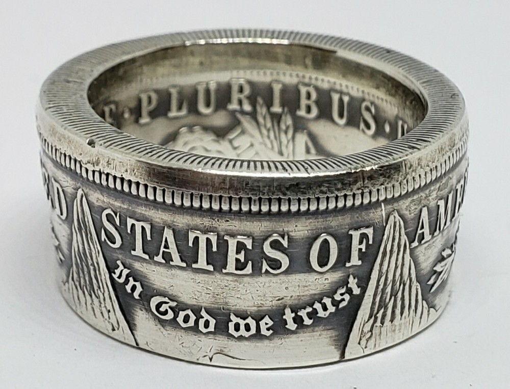 Real Silver Dollar Coin Ring size 13 1/2