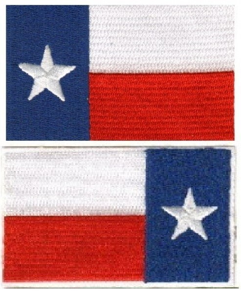 Motorcycle Biker Vest Jacket Patch - 2 Texas Flag & Reverse- 2x3.25" Patch