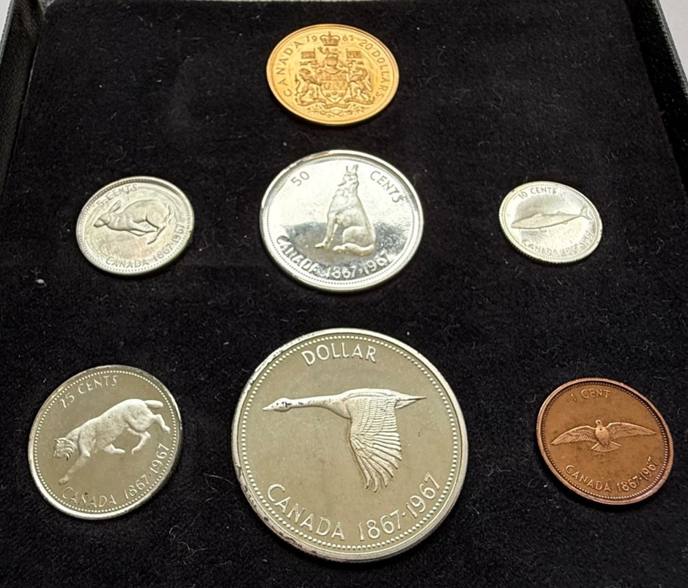Canada 1967 Proof Set With $20 Gold