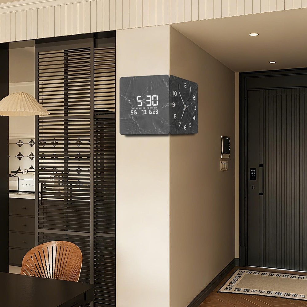 Electric Digital Wall Corner Clock with Temperature/Humidity//Time/Date Smart...