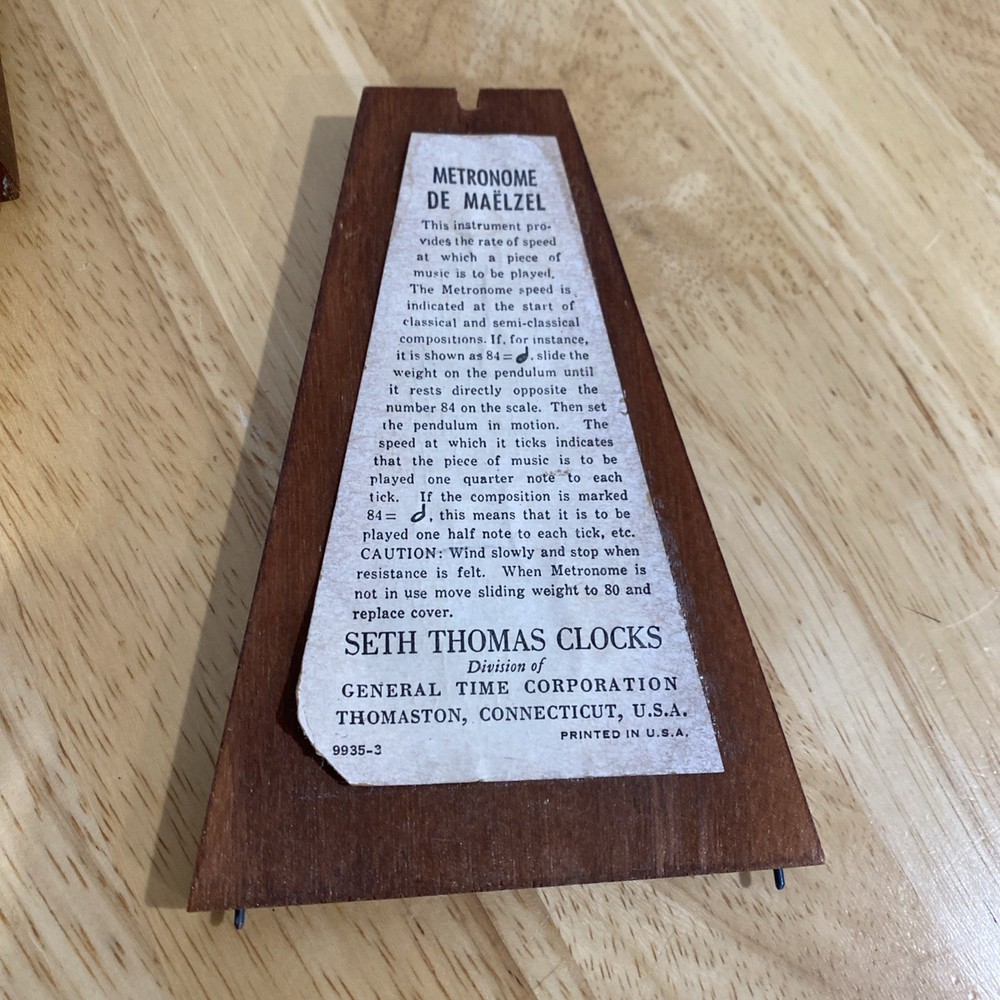 Vintage Seth Thomas Metronome 7 5309 Good Working Condition