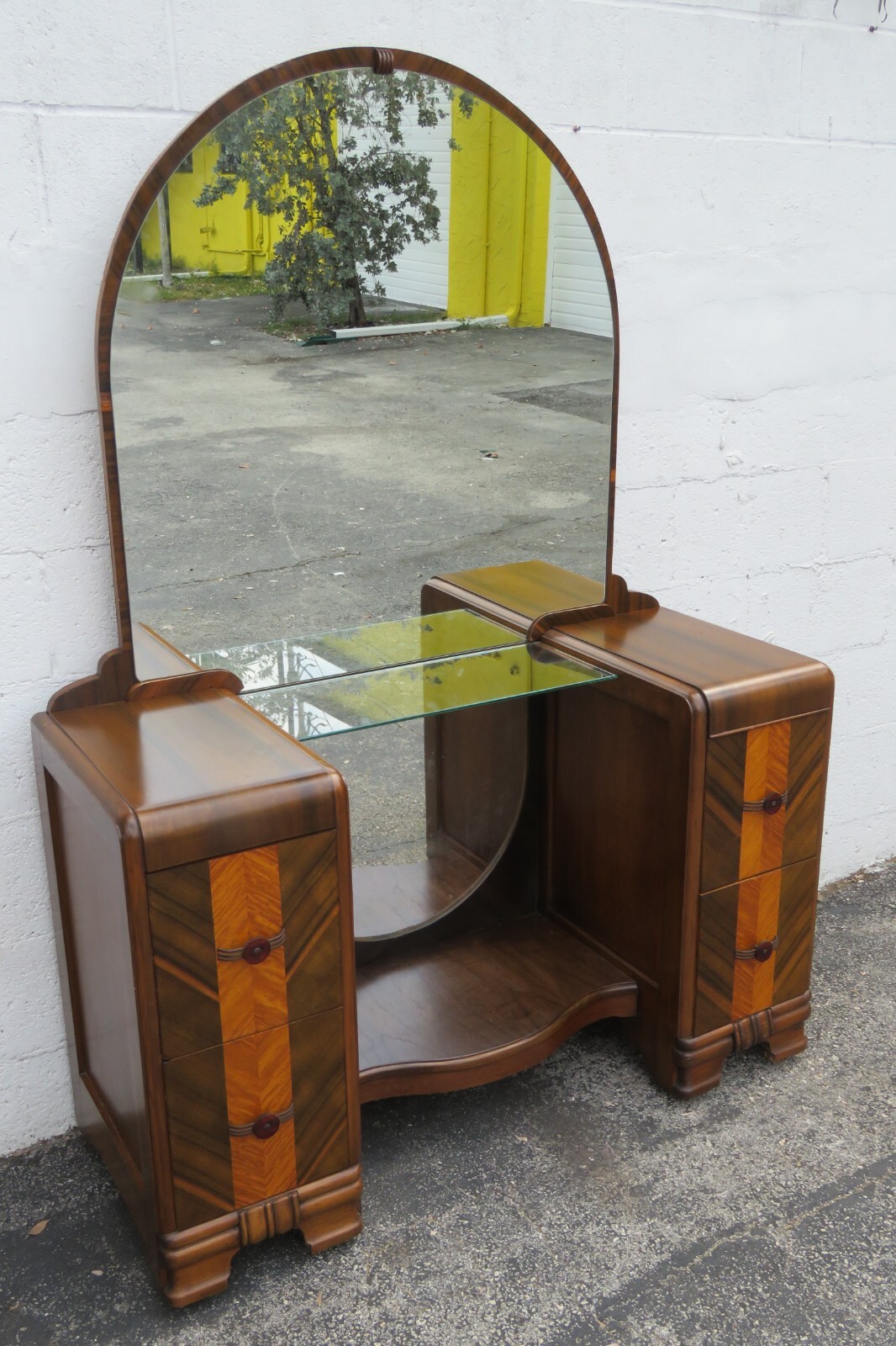 1920s Art Deco Vanity Makeup Table and Stool 5431