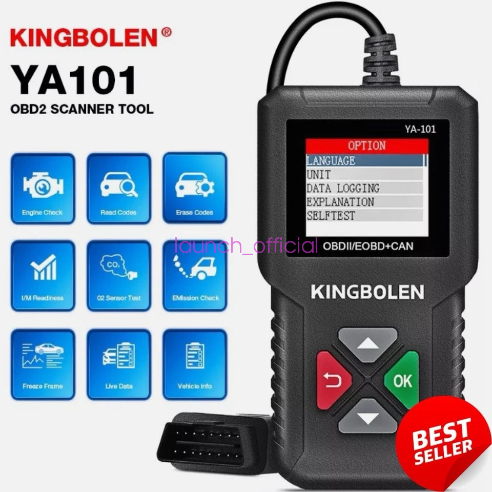 KINGBOLEN YA101 OBD2 Scanner Code Reader Automotive Engine Light Check Scan Tool