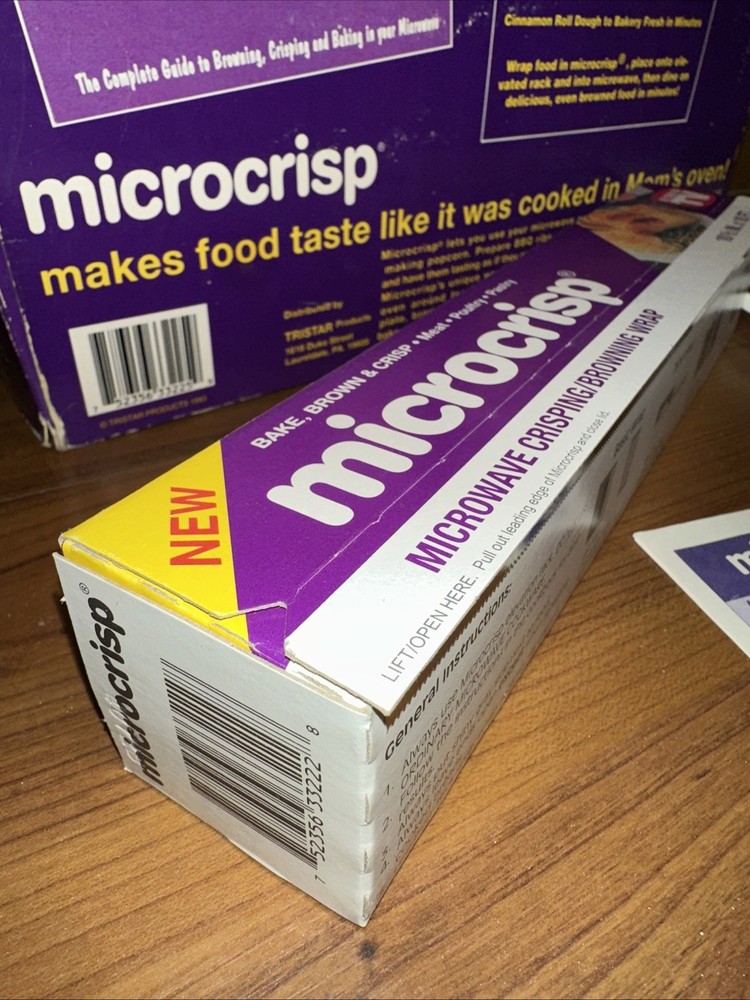 Microcrisp Kit ~ Microwave Crisping / Browning Wrap With Tray & Guide Open Box