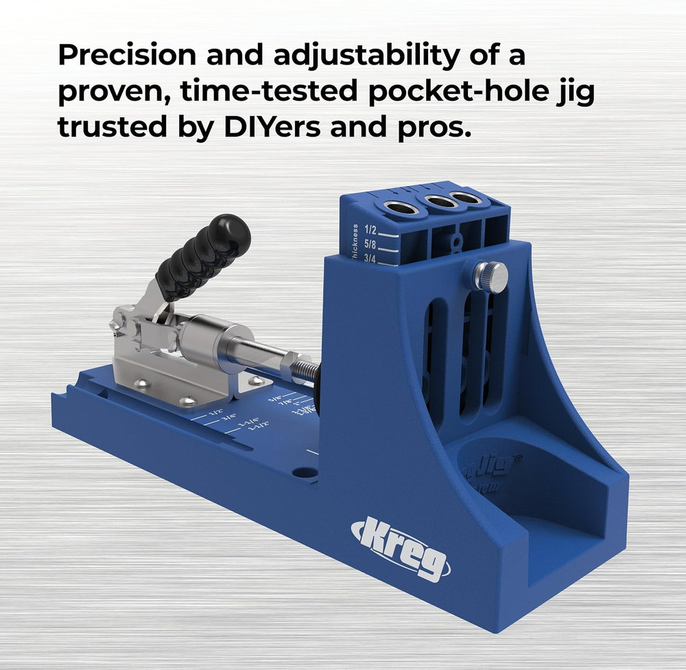 K4 Pocket Hole Jig - Adjustable, Versatile Jig for Strong Joints - Create Perfec