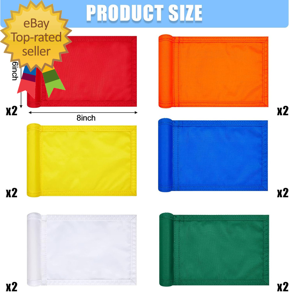 12 Pcs Solid Golf Flag Target Flag with Tube Inserted Waterproof Putting Green