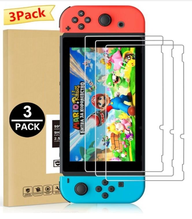 3Pack For Nintendo Switch Premium 9H HD Tempered Glass Screen Protector Guard