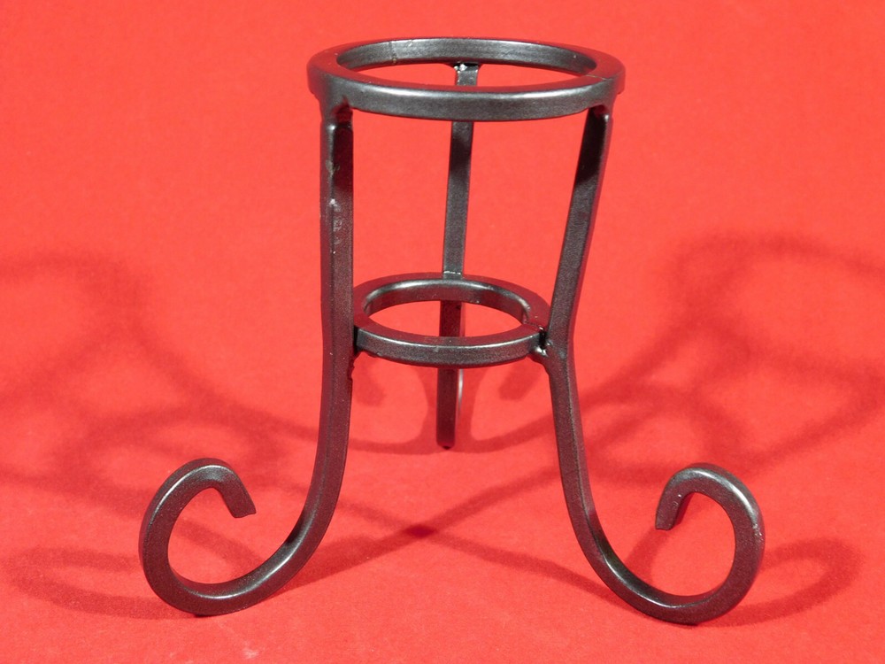 Sphere Display Stand Scroll Design Dark Silver Medium Size