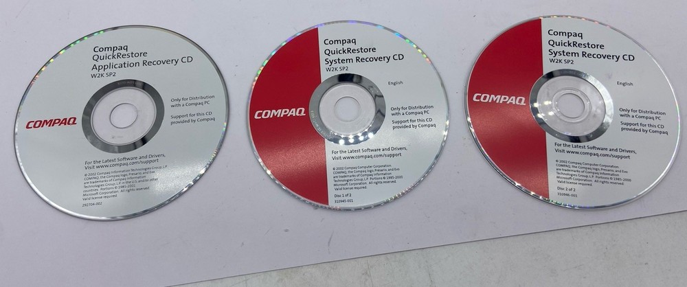 compaq quick restore w2k sp2 set of 3 discs