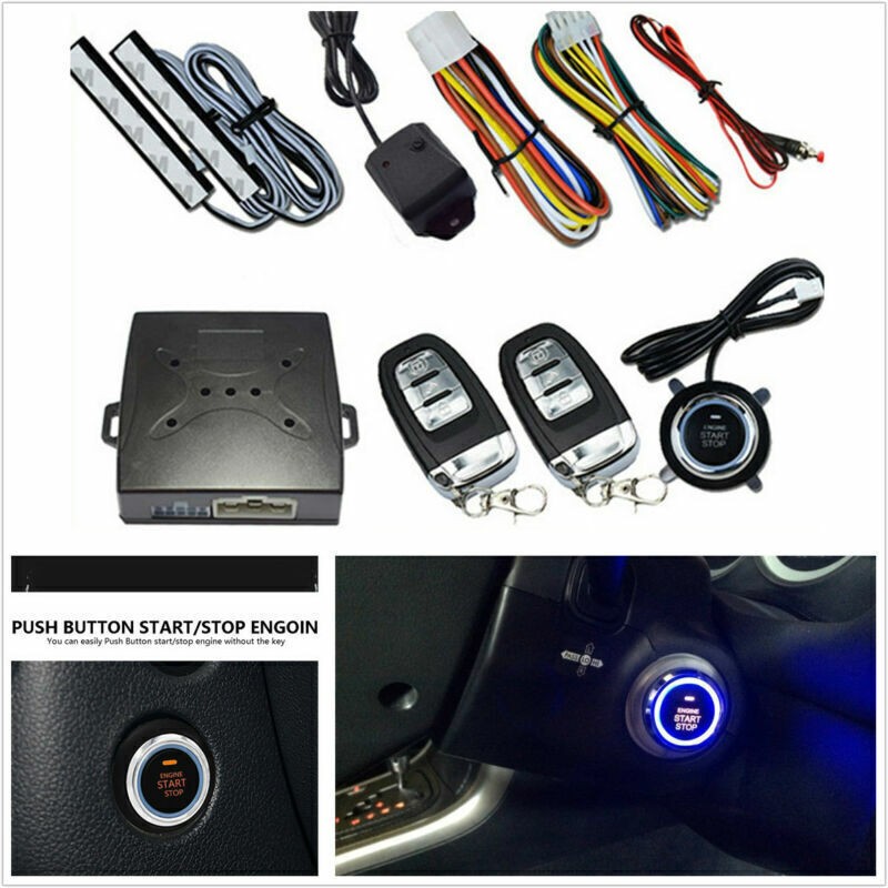 Car Security System Vibration Alarm Ignition Engine Start Push Button Remote C8