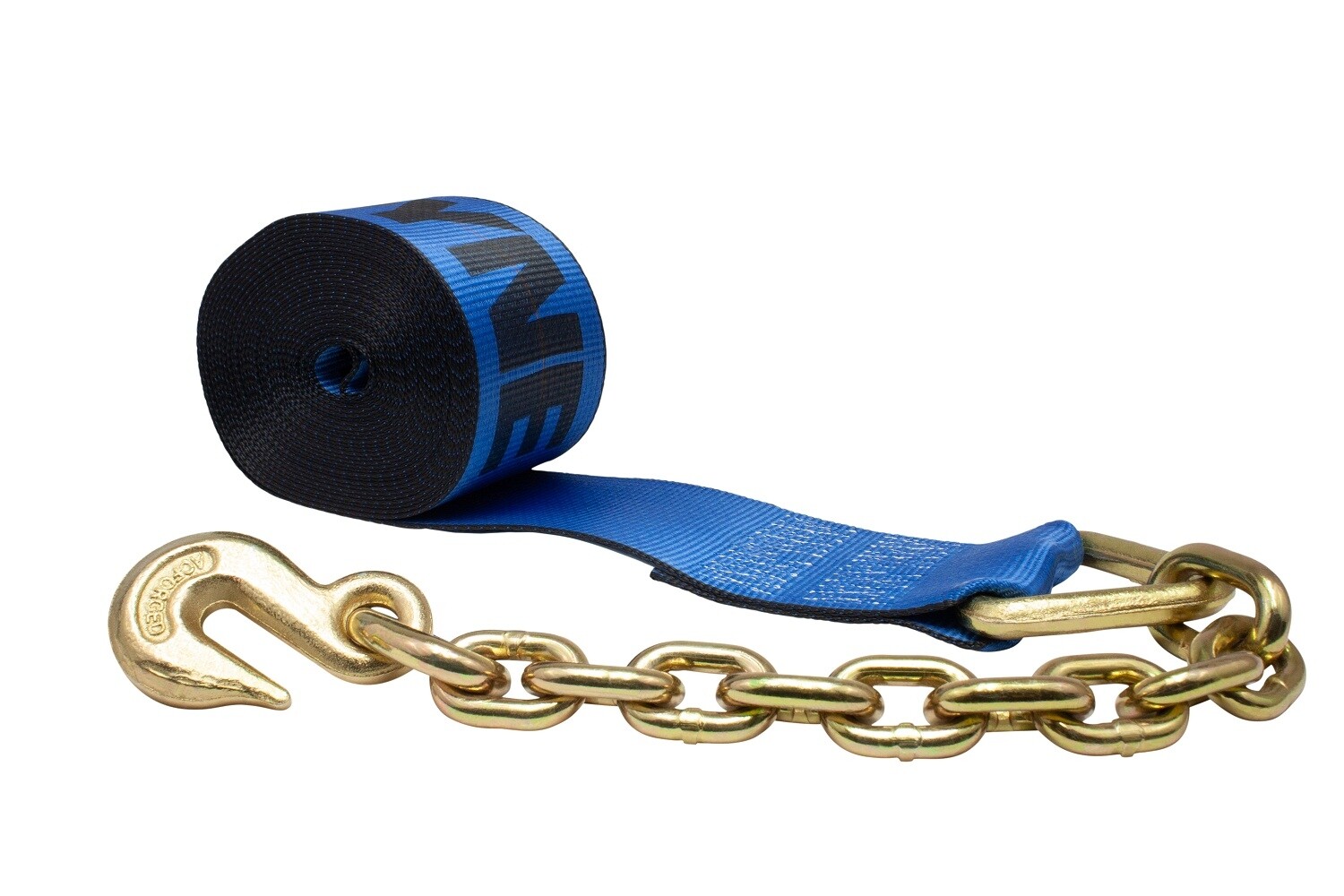 8 Pk 4"x30' Kinedyne Winch Strap w/ Chain Anchor, WLL 5400 # Trailer Tie Down