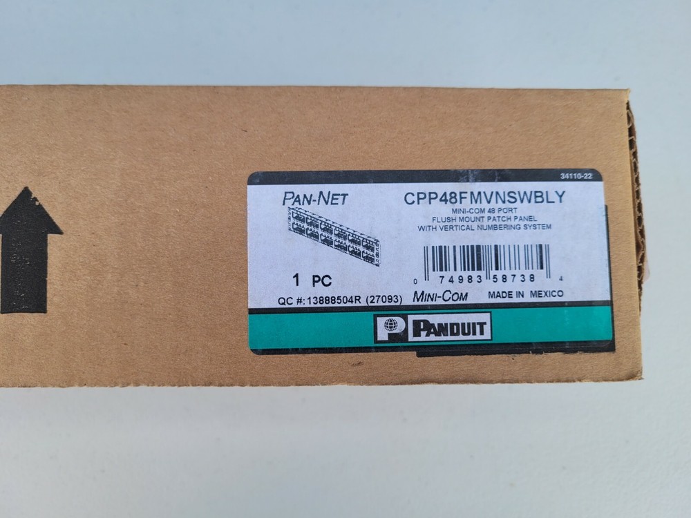 BRAND NEW Panduit CPP48FMVNSWBLY Mini-Com Flush Mount 48 Port Patch Panel