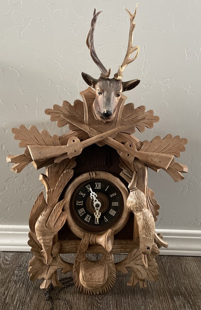 Vintage Hunter Cuckoo Clock Black Forest Made in Germany Chimes Untested