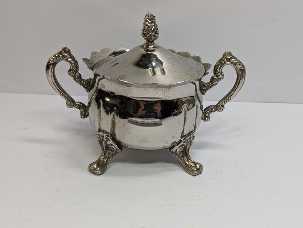 Silver Plated Creamer Pitcher with Lid Vintage