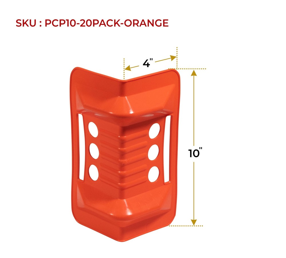 120 Pcs 4"x10" Orange Flatbed Corner Protector V Shaped with Carrying Case