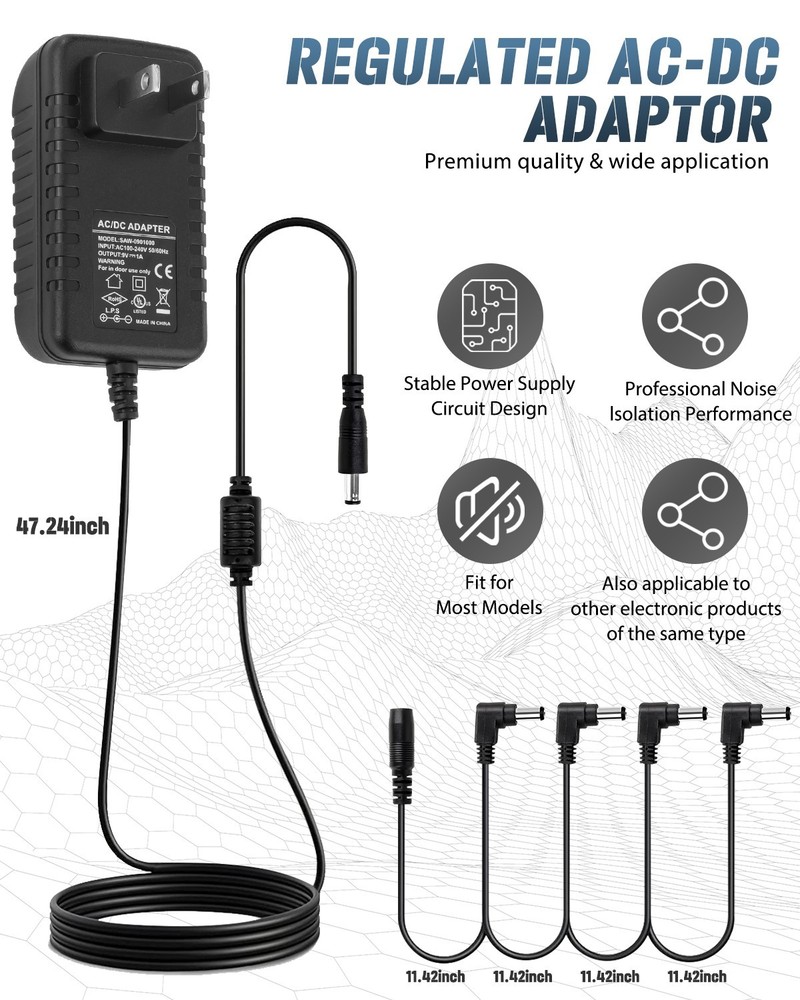 STRICH Guitar Effect Pedal &Power Supply Adapter, Multi Modulation True Bypass