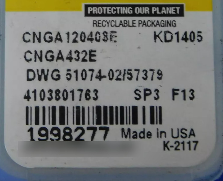 1 PCS  ORIGINAL  INSERTS   CNGA120408E KD1405