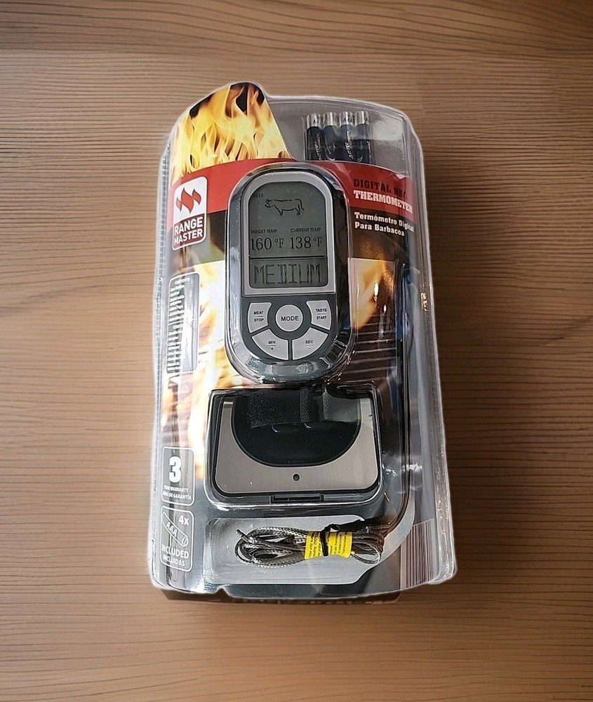 New Range Master Digital BBQ Thermometer Wireless Remote Grilling Summer NIB