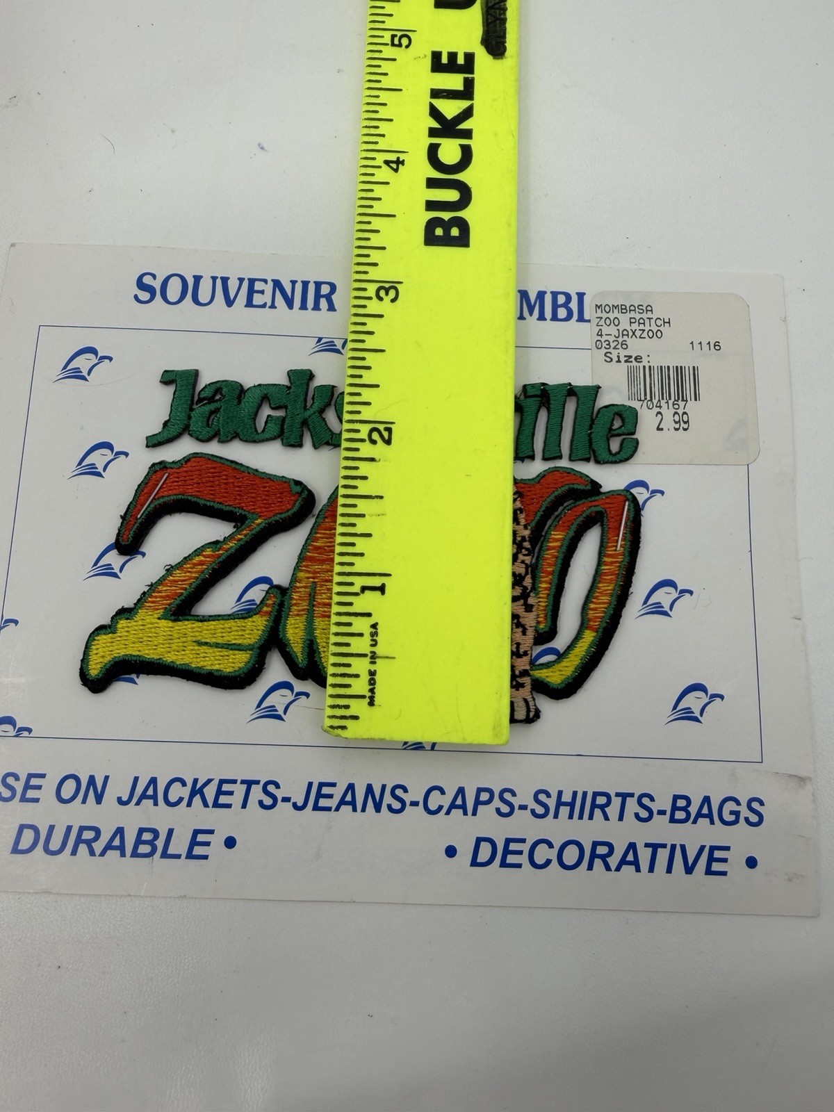 New Jacksonville Zoo Patch Mombasa Florida FL Iron On