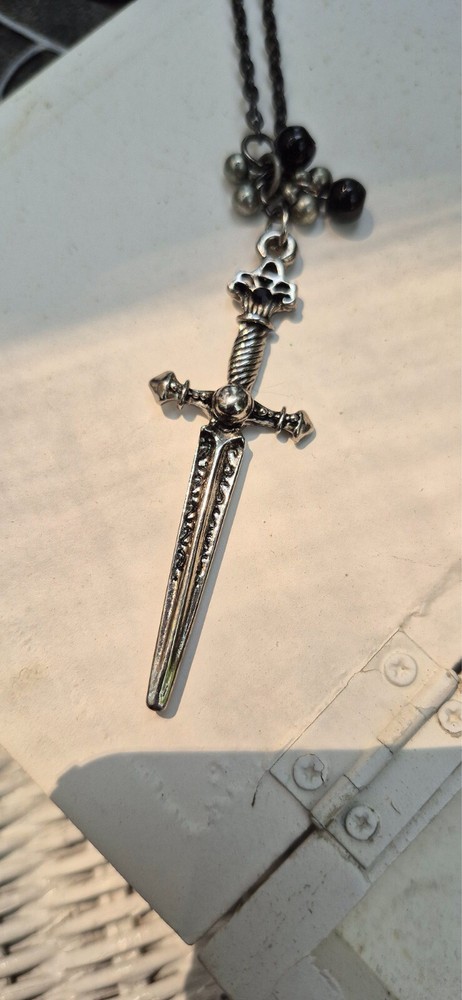 Mini Gothic Dagger Pendant Necklace Handcrafted Gothic Pagan