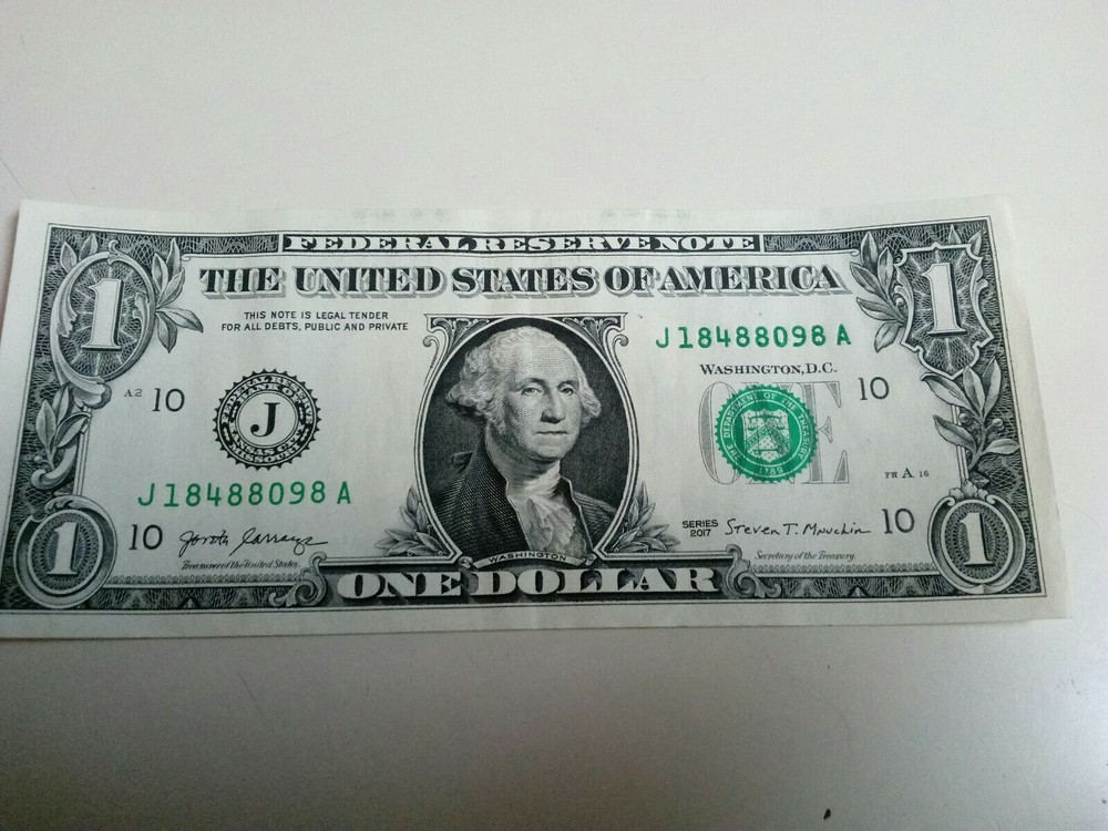 2017 Federal Reserve Note. Inking Error.