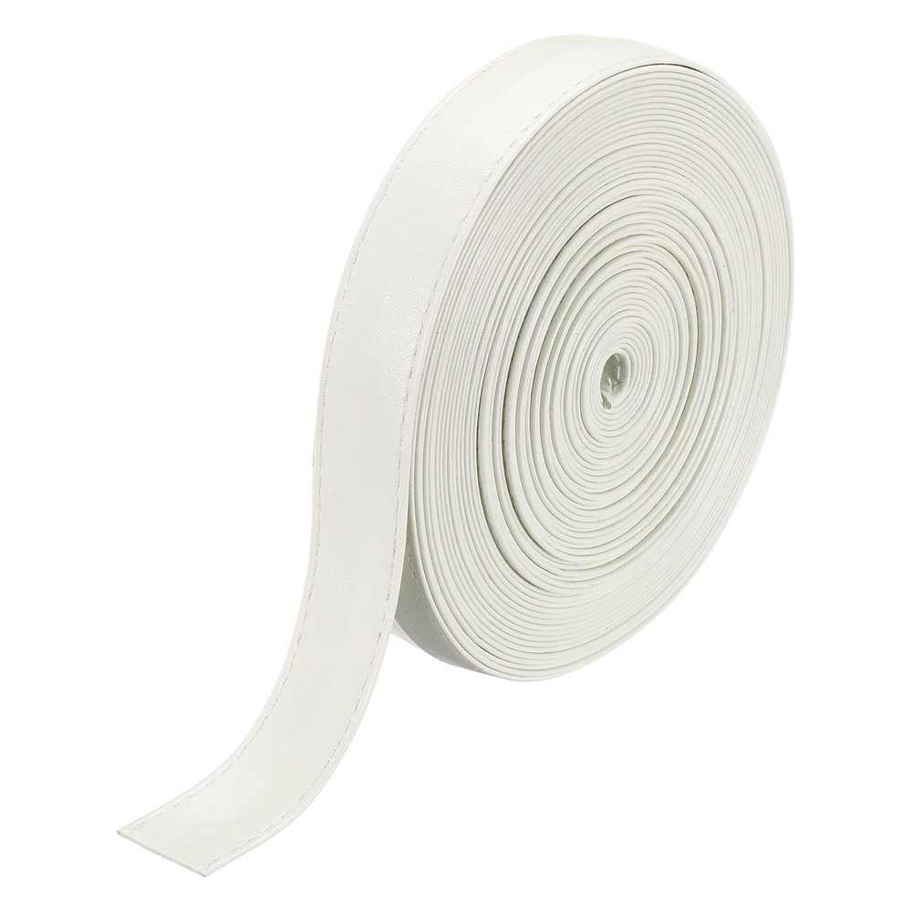 11Yard/10m Double Sided PU Leather Strap, 0.79" Wide Flat Strips, White